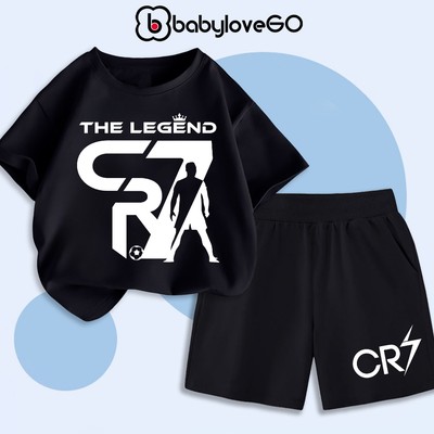 Đồ bộ cho bé trai BabyloveGO set quần áo bóng đá mùa hè chất thun cotton thoáng mát cho bé 2-12 tuổi