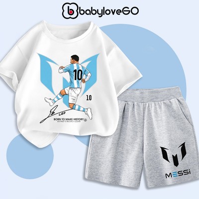 Đồ bộ bóng đá cho bé trai BabyloveGO set quần áo thể thao mùa hè chất thun cotton thoáng mát cho bé 2-12 tuổi