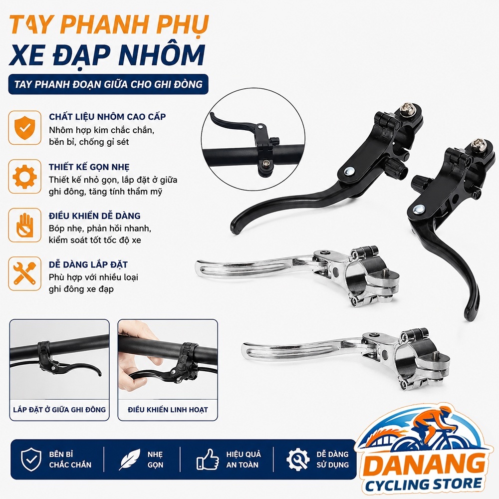 Tay Phanh Phụ Xe Đạp Nhôm – Tay Phanh Đoạn Giữa Cho Ghi Đông Road Bike