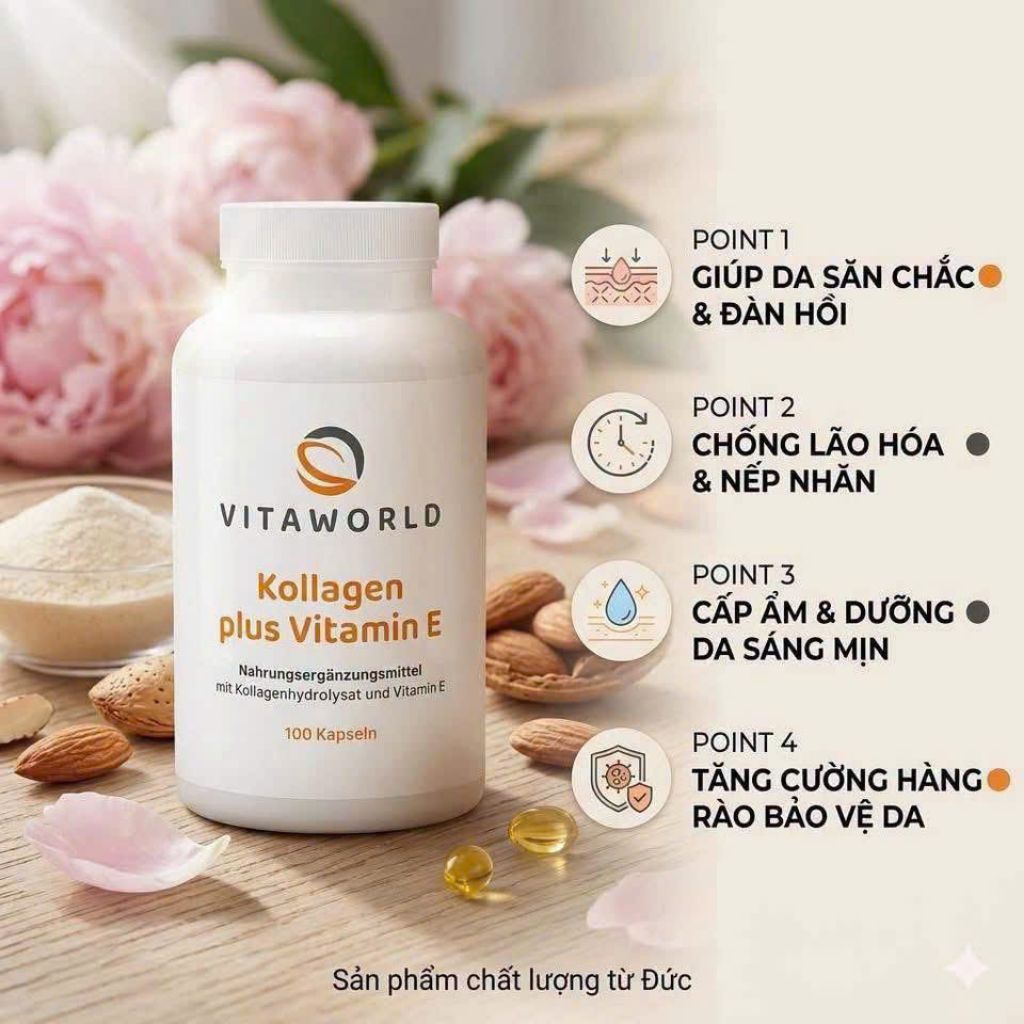 Viên uống kollagen plus vitamin E vitaworld