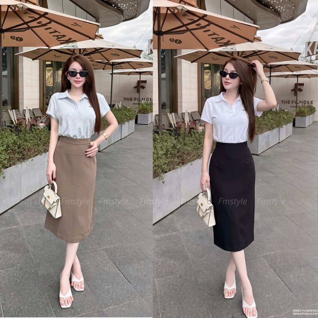 Chân Váy Nữ Dáng Suông công sở FMSTYLE 2 Màu Đủ Size  26060201