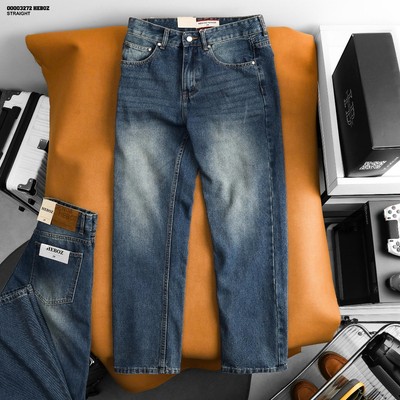 [FORM RỘNG] Quần jean nam HEBOZ dáng suông D42, quần dài denim cotton dày dặn bền màu - 00003272