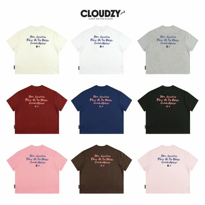 Áo thun boxy tee local brand Cloudzy unisex phông tay lỡ nữ cotton phối màu form rộng boxy SENSITIVE