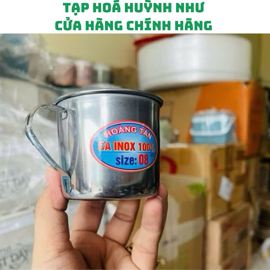 [CHÍNH HÃNG]Ca inox có quai -Ca uống nước ca có quai size 8cm....