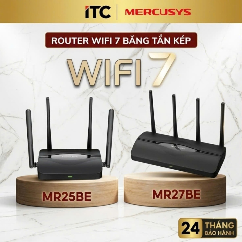 Bộ phát Wi-Fi 7 Mercusys MR25BE / MR27BE  BE3600 băng tần kép kết nối nhanh vượt trội