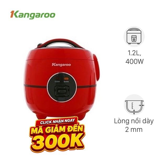 Nồi cơm nắp gài Kangroo KG822 dung tích 1.2l hàng trưng bày mới 99% chính hãng 100% bảo hành12 tháng