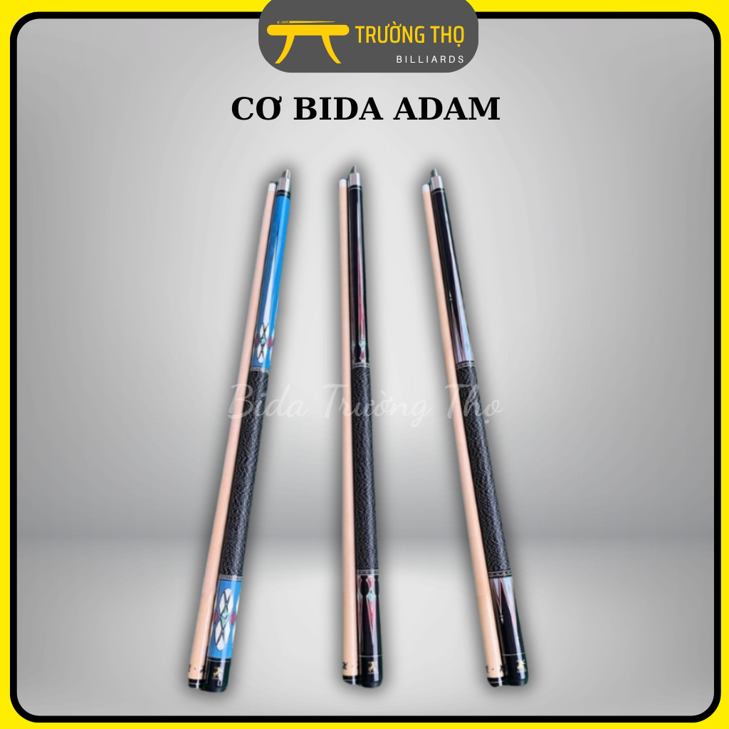 Cơ Bida Adam II Lỗ/Lip, Gậy Bi-a Chống Cong vênh, Chuôi Quấn Chỉ - Quấn Da - BIDA TRƯỜNG THỌ