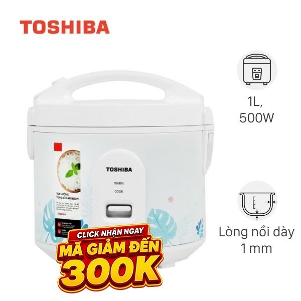 Nồi cơm nắp gài Toshiba 1 lít RC-10JH2PV(B) chính hãng 100% trưng bày mới 99% -Bảo hành 12 tháng