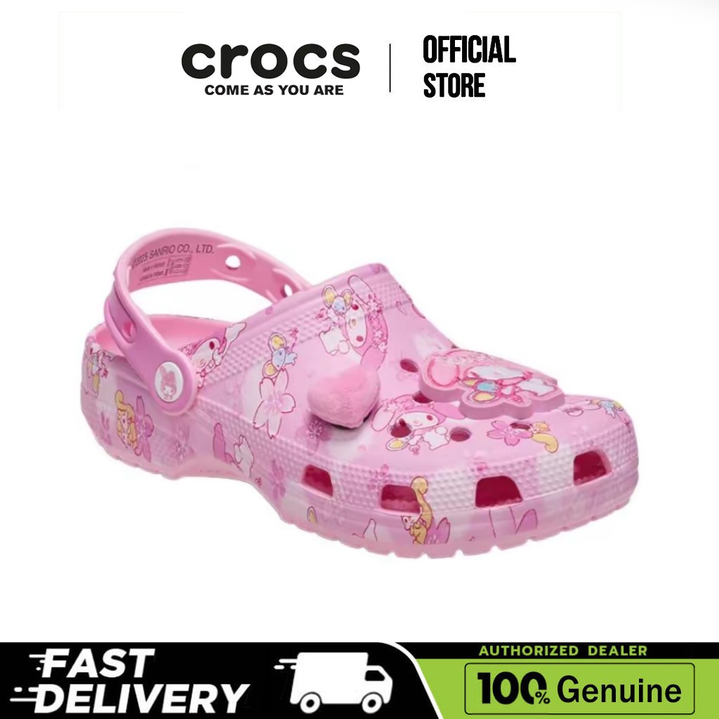 【100% Genuine】Crocs Classic clog “ Melody unisex pink slippers