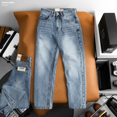 [FORM RỘNG] Quần jean nam HEBOZ dáng suông D43, quần dài denim dày dặn ống rộng thoải mái - 00003273