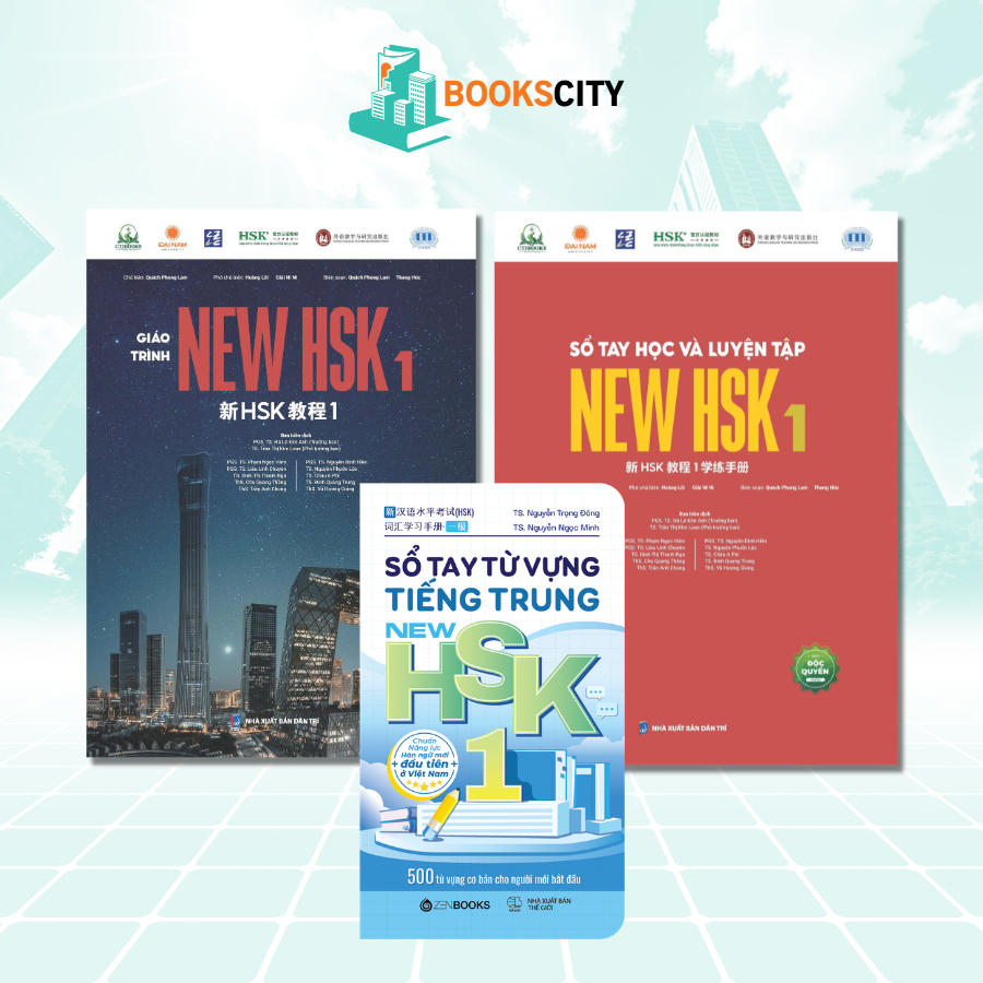 Bộ Sách Giáo Trình NEW HSK 1 & Sổ Tay Học Và Luyện Tập + Từ Vựng NEW HSK 1