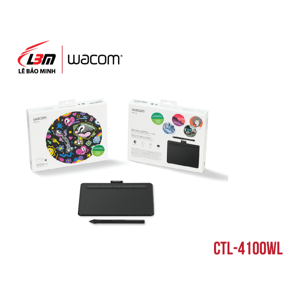 Bảng vẽ điện tử hiệu Wacom Intuos, Small Bluetooth - Black CTL-4100WL