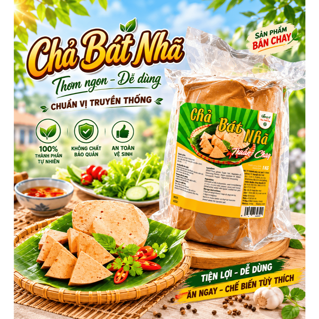 Chả Lụa Chay Bát Nhã Nguyên Hỷ - 1Kg