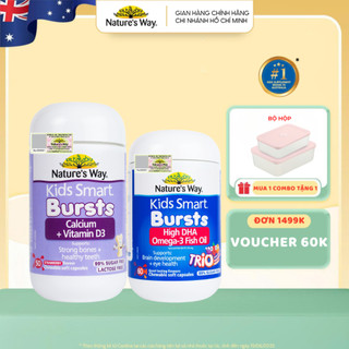 Combo Kẹo Dẻo Nature's Way Kids Smart Calcium + Vitamin D3 Burstlets và Viên Dầu Cá Nature's Way Omega-3 Fish Oil Trio