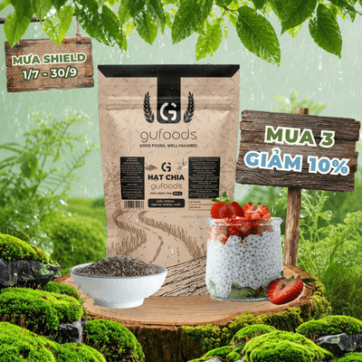 Hạt chia GUfoods - Giàu chất xơ và Omega-3, Tốt cho hệ tiêu hoá, Lành mạnh (túi zip 100g/600g)