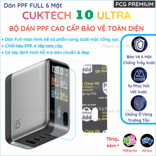 Dán PPF FULL 6 mặt dành cho củ sạc Cuktech 10 Ultra/ 6 Ultra - Full Màn Hình Cong loại trong, nhám Bảo vệ Hoàn Hảo