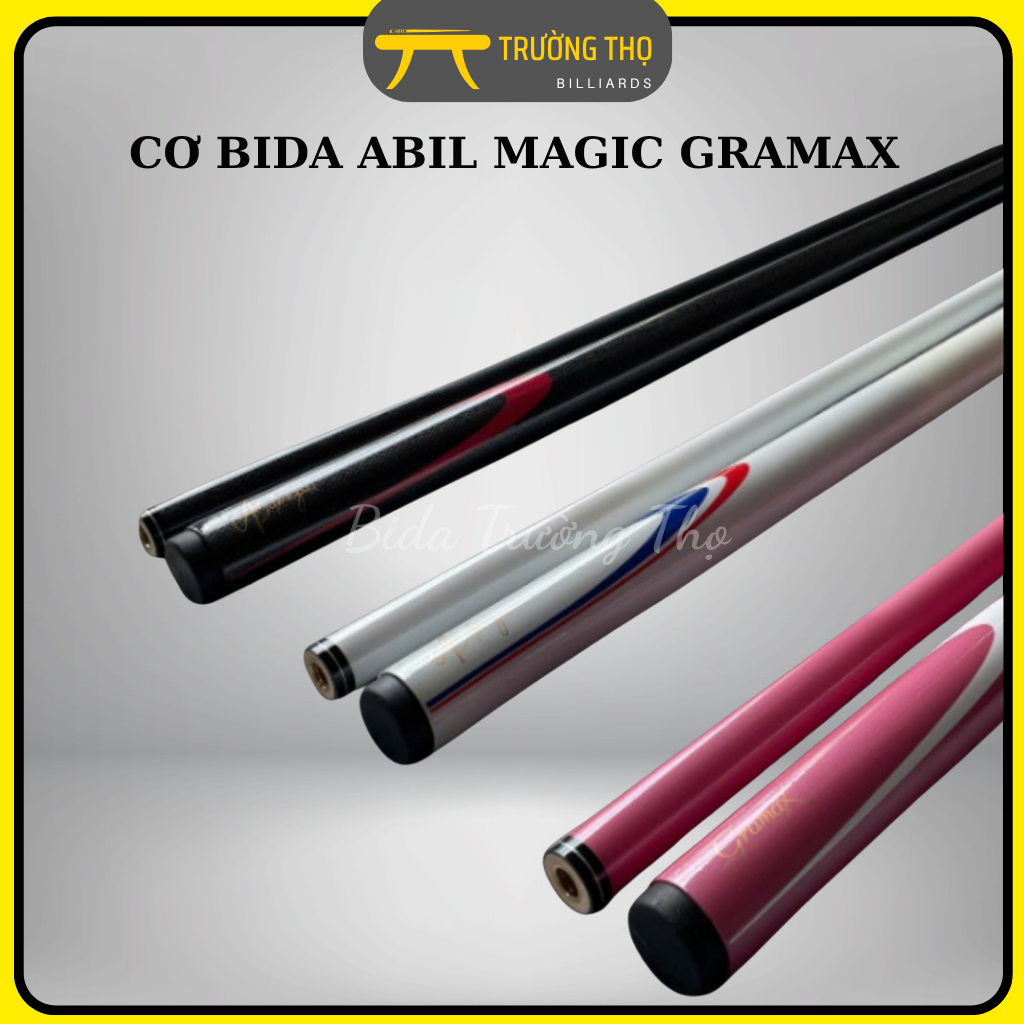 Cơ Gậy Bi-a Ngọn Phủ Carbon Nhiều Màu, Cơ Bida Lỗ 13mm ABIL MAGIC GRAMAX - BIDA TRƯỜNG THỌ