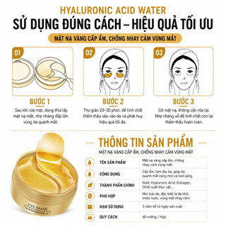 Mặt Nạ Mắt Hộp 60 Miếng Bioaqua Dưỡng Ẩm Giảm Thâm Mắt