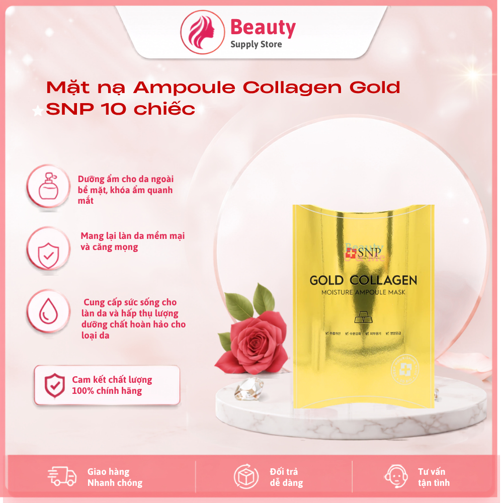 Mặt nạ Ampoule Collagen Gold SNP 10 chiếc