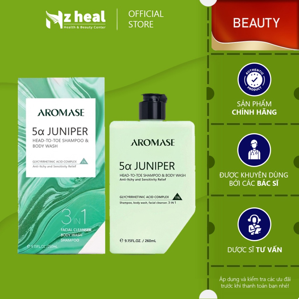 Sữa tắm gội toàn thân AROMASE Head-To-Toe Shampoo & Body Wash (260ml)