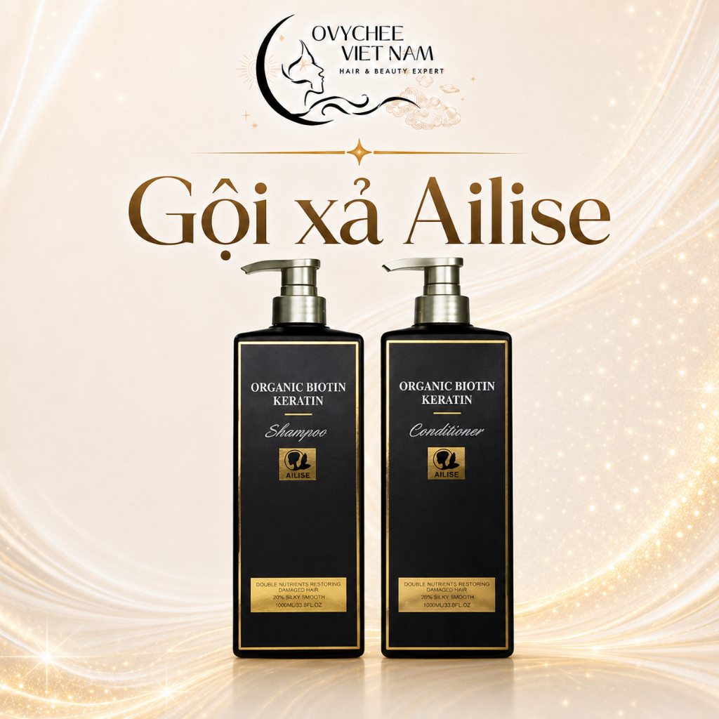 Dầu gội đầu Ailise mượt dầu gội keratin organic Biotin 1000ml