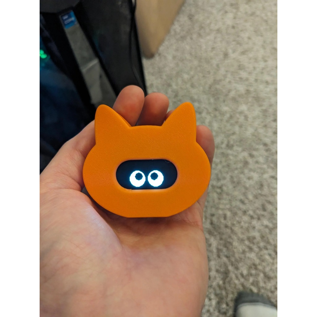 Interactive Robot Cat Desk Pet – Animated Eyes, USB Powered Companion