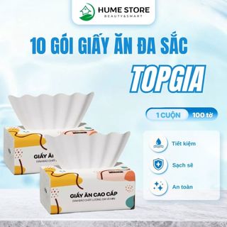 10 Gói Giấy Ăn Đa Sắc TOPGIA tiện lợi, dễ dàng sử dụng, an toàn và thân thiện với mọi loại da