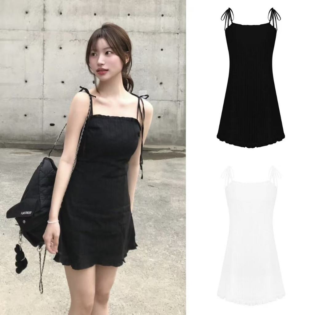 Váy dây Hàn Quốc Notyourrose váy dây bèo cùng kiểu với Seohyun và Jolin Tsai váy màu trơn