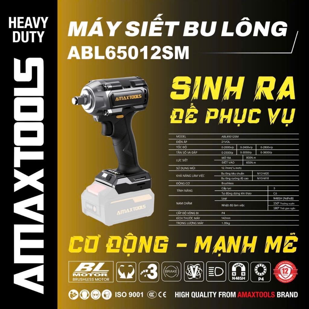 Máy Siết Mở Bulong 21V Amaxtools ABL65012SM (New)