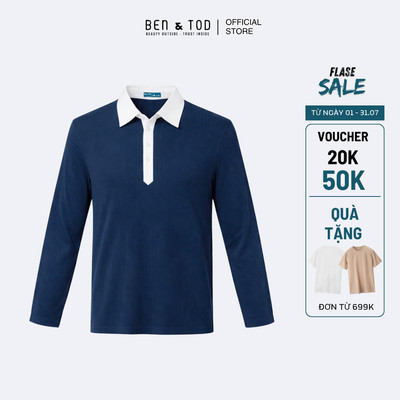 [Sale] Áo polo tay dài nam Ben & Tod CS1220 BE236 chất liệu cotton co giãn, thoáng mát form Casual Fit