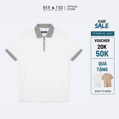 Áo polo nam Ben & Tod R1300 BE266 chất liệu cotton co giãn, thoáng mát, đứng form, cao cấp, ít nhăn