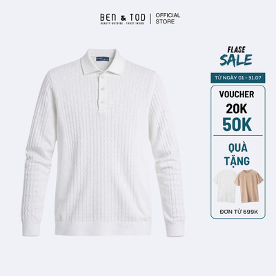 Áo polo nam tay dài Ben & Tod CS1300 BE260 chất liệu dệt kim, dày dặn, cao cấp, thoáng mát, co giãn