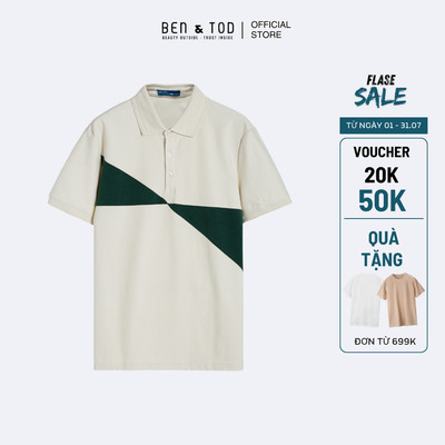 [Sale] Áo thun Polo Nam Ben & Tod R1300 BD464 chất liệu cotton co giãn cao cấp họa tiết in cán lụa Regular