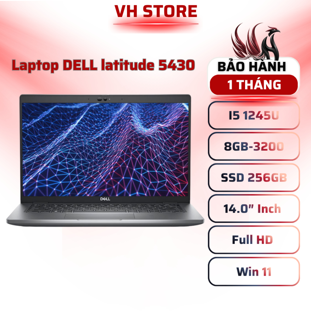 Laptop Dell Latitude 5430 Core i5-1245U | RAM 8GB | SSD 256GB | Màn Hình 14 Inch FHD | VH STORE