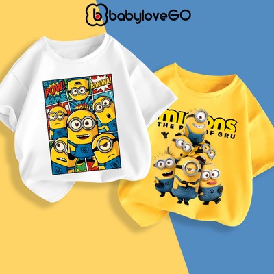 Áo thun cho bé trai bé gái BabyloveGO áo phông cộc tay cổ tròn chất thun cotton mềm mại thoáng mát