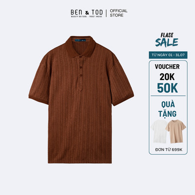 [Sale] Áo polo nam Ben & Tod CS1300 BC166 chất liệu cotton dệt kim co giãn, thoáng mát form Casual Fit