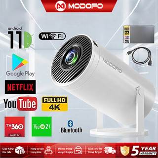 MODOFO Máy Chiếu Mini Chính Hãng, Full HD 4K, Keystone Tự Động, Xoay 240°, Kết Nối Điện Thoại/Laptop