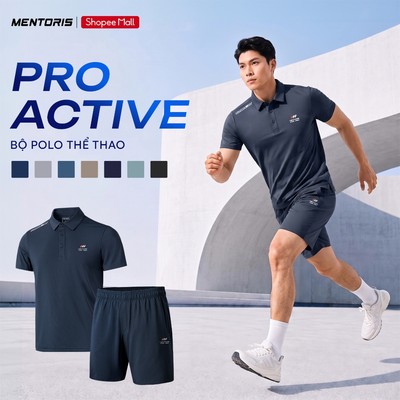 Bộ Thể Thao Nam MENTORIS Premium Activewear, Vải Thun Lạnh Thoáng Khí, Form Regular Fit MABP25S001