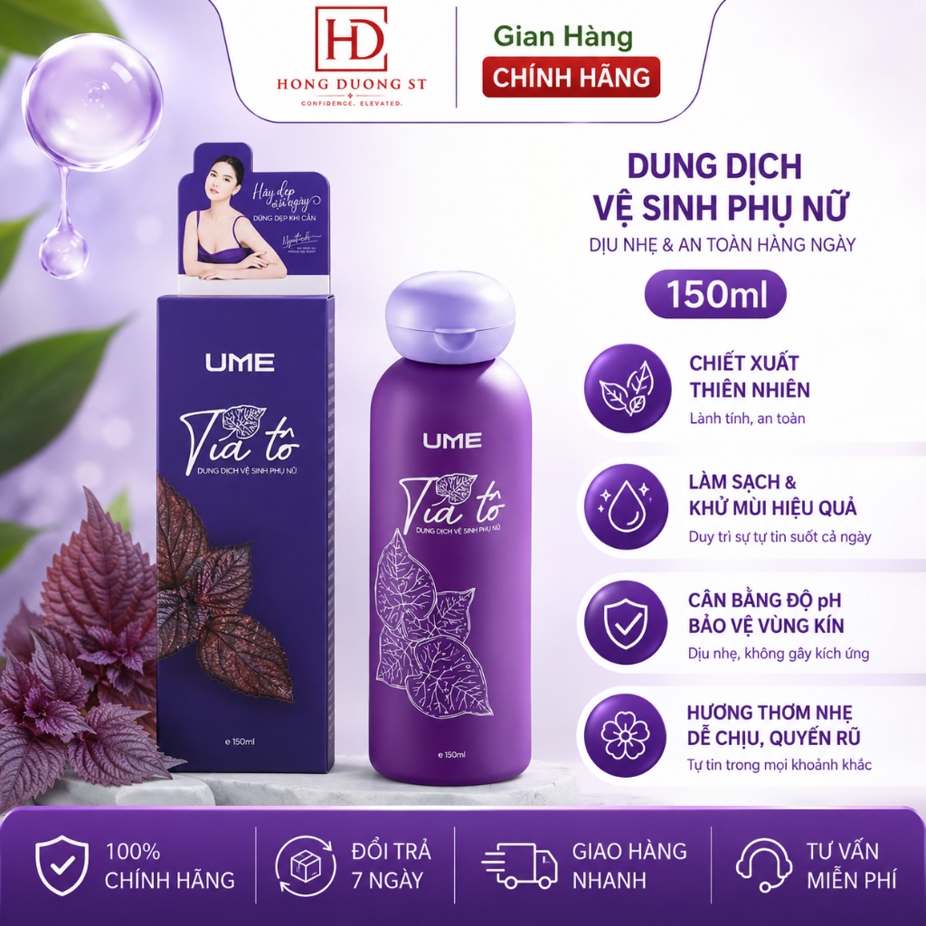[HÀNG CHÍNH HÃNG] Dung Dịch Vệ Sinh Tía Tô 150ml - DDVS Tía Tô Ngọc Trinh