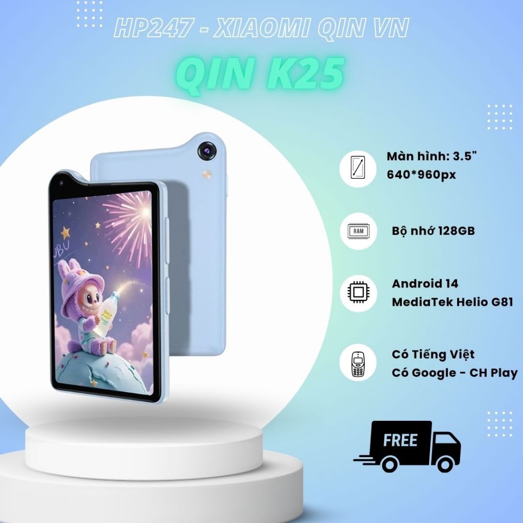 Qin K25 2025 - Điện thoại Android mini nhỏ gọn, thông minh, có ghi âm cuộc gọi