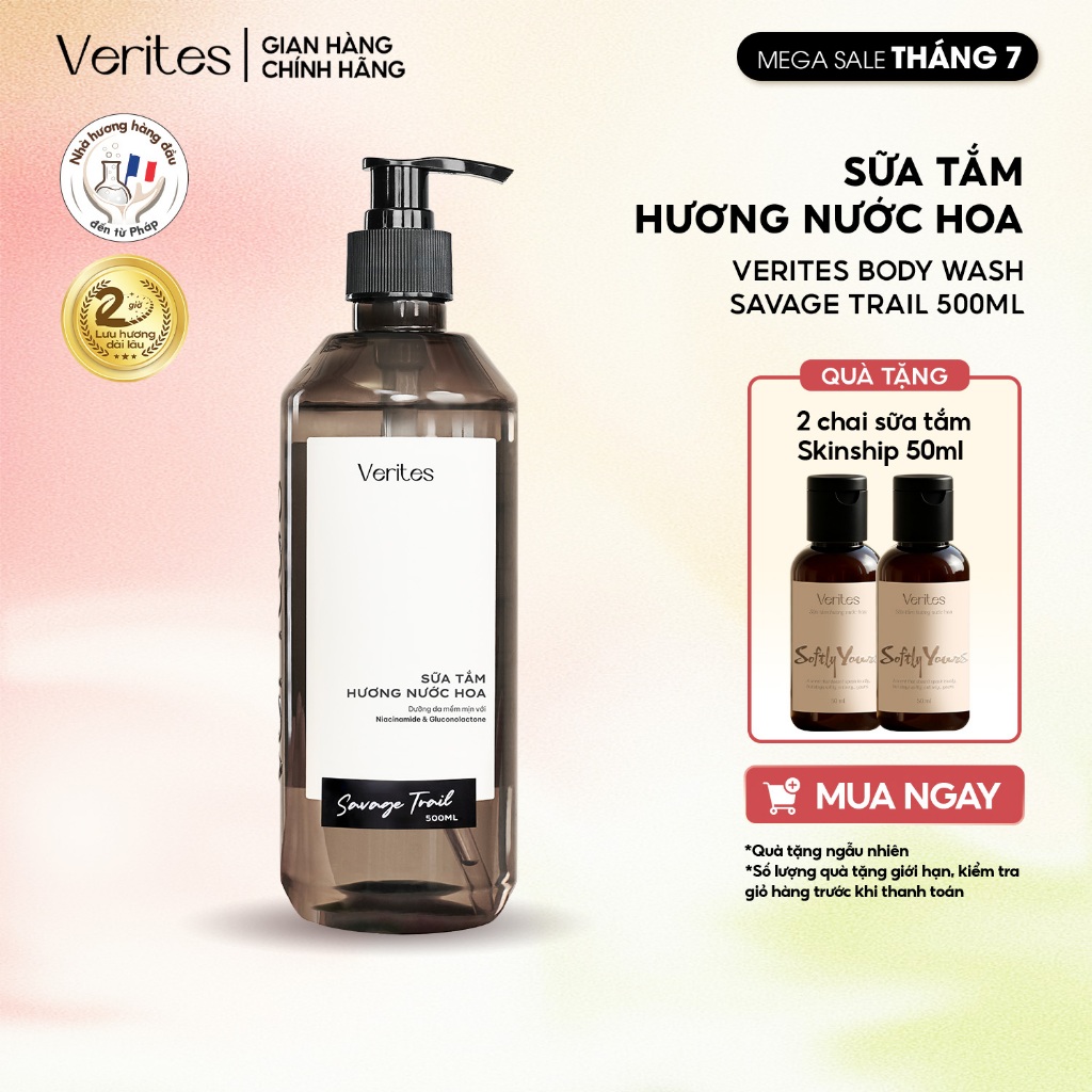 Sữa tắm hương nước hoa VERITES Body Wash Signature Collection dành cho nam Savage Trail 500ml