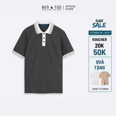 [Sale] Áo thun Polo Nam Ben & Tod R1300 BD252 chất liệu cotton co giãn, thoáng mát Regular