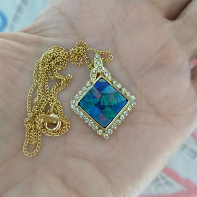 Dây chuyền đá Opal ghép si tuyển nhật