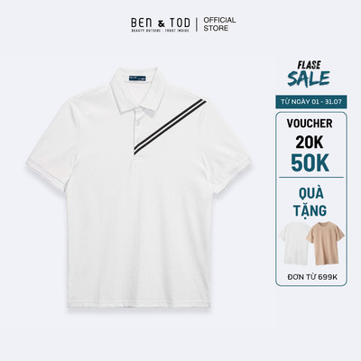 [Sale] Áo polo nam Ben & Tod R1300 BE128 chất liệu cotton co giãn họa tiết in Regular