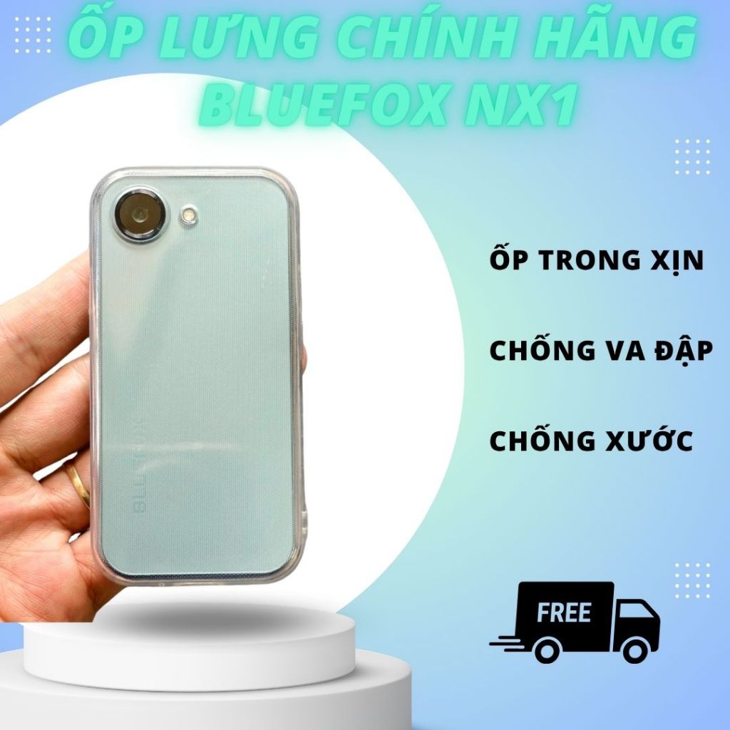 Ốp lưng chính hãng Bluefox NX1 - Phiên bản có Camera - Ốp trong silicon