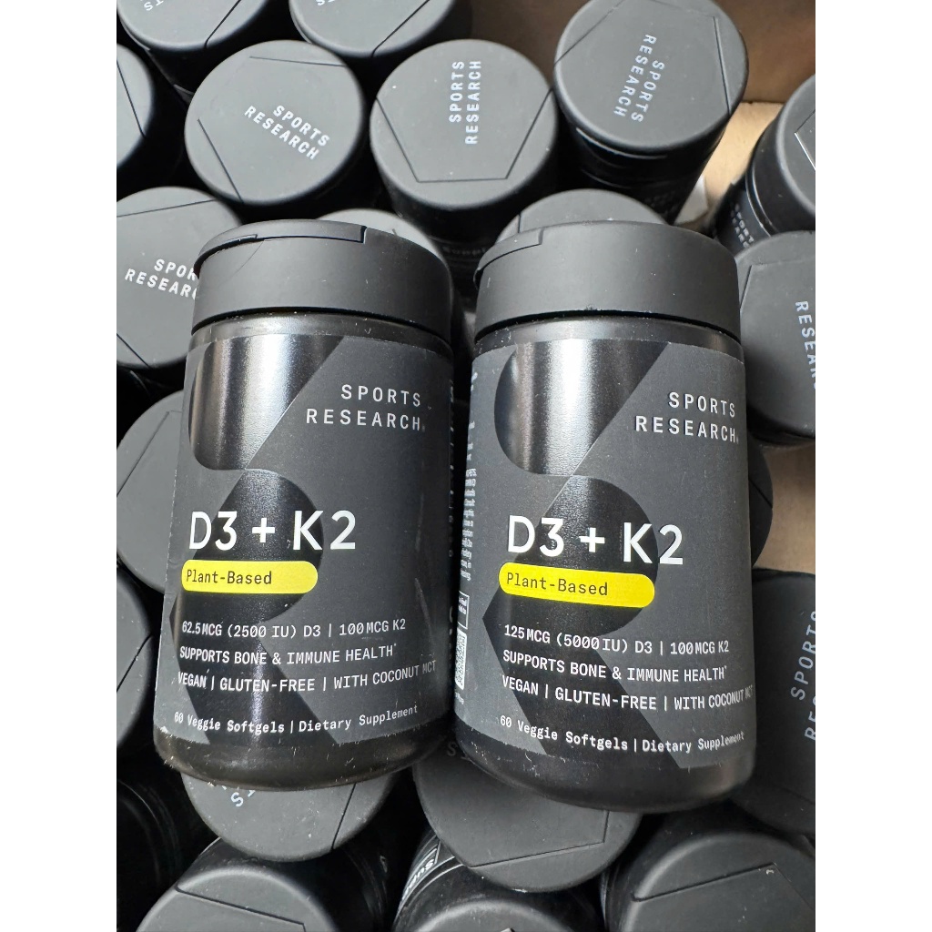 [ Hỏa Tốc ] Viên uống bổ sung D3+K2 Sports Research 2500IU/5000IU 60 viên