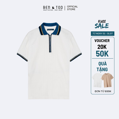 [Sale] Áo polo Nam Ben & Tod CS1300 BE517 chất cotton co giãn, thoáng mát form Casual Fit