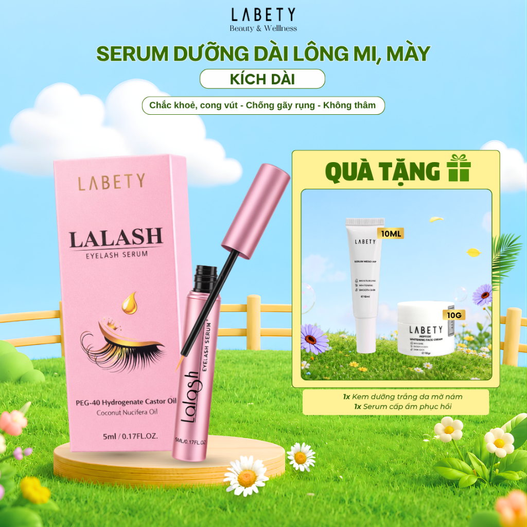 Serum Dưỡng Mi 5T LASH Giúp Dưỡng Mi Dài Dày, Cong Tự Nhiên, Giảm Rụng Cho Lông Mi Yếu Thưa Mỏng Giú
