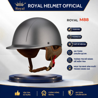 Mũ Bảo Hiểm Nửa Đầu Cá Heo Chính Hãng Royal M88, Mũ Bảo Hiểm Royal Chính Hãng Hợp Nam Nữ