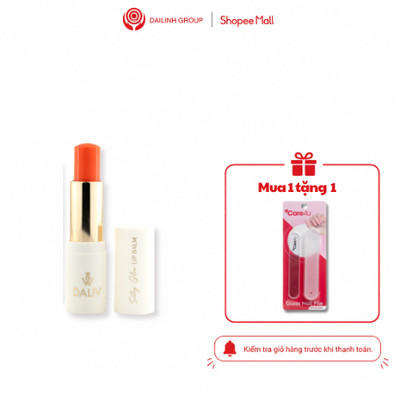 Son dưỡng môi Daliv Silky Glow màu cam, màu hồng dưỡng ẩm làm mềm môi 4.5g TẶNG dũa móng tay